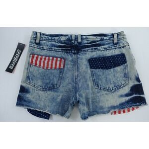 Seventeen Juniors Jeans Shorts 7 American Flag Distressed